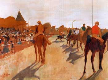 Edgar Degas, l'un des peintres fondateurs de l'impressionnisme, aimait peindre le monde des courses de chevaux, ici à Longchamp tout juste créé